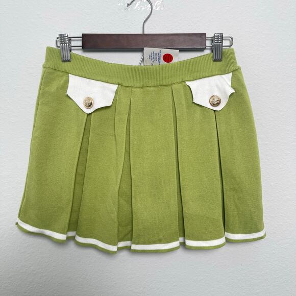 Daisy Dresses & Skirts - Daisy Sage Green Pleated Mini Skirt Women’s Large Preppy Tenniscore Knit Skort